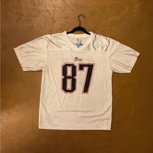 NFL White Jersey with Blue and Red Accents